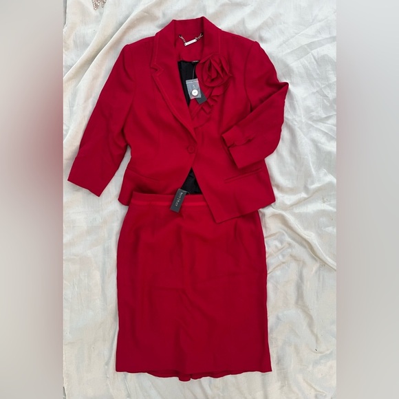 White House Black Market - Red Skirt/Blazer Set